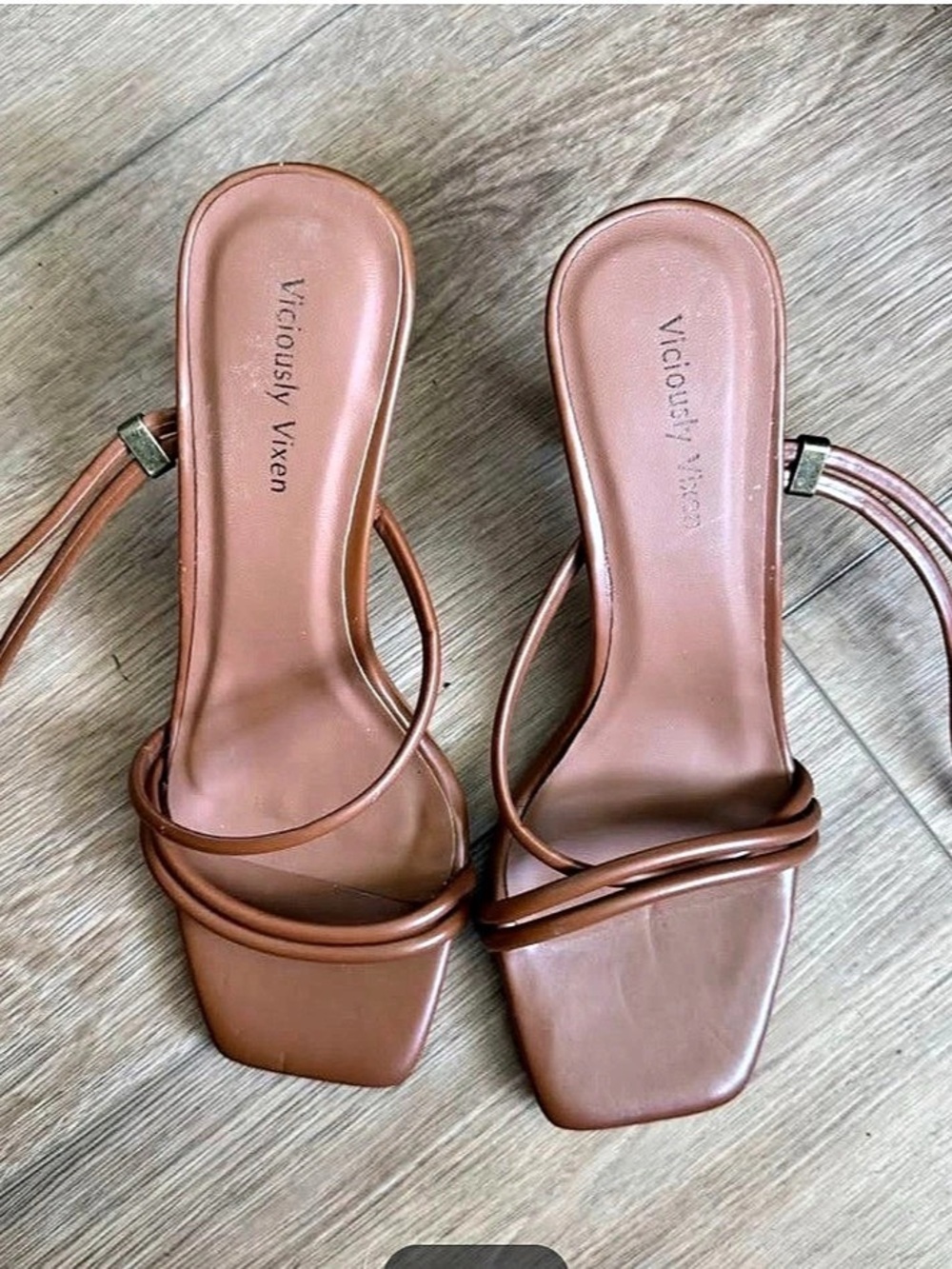 Viciously Vixen Strappy Block 12Heels in Brown